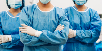 Photo of anesthesiologists prepared for surgery